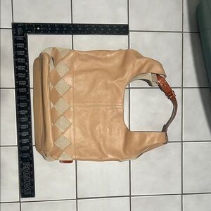 Elegant Tan Leather made in Italy Tote Bag